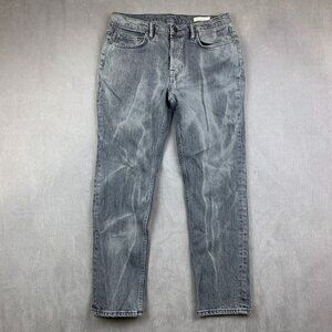 AllSaints Mens Pants 30 Gray Dean Denim Jeans Tapered Faded Distressed 30x27